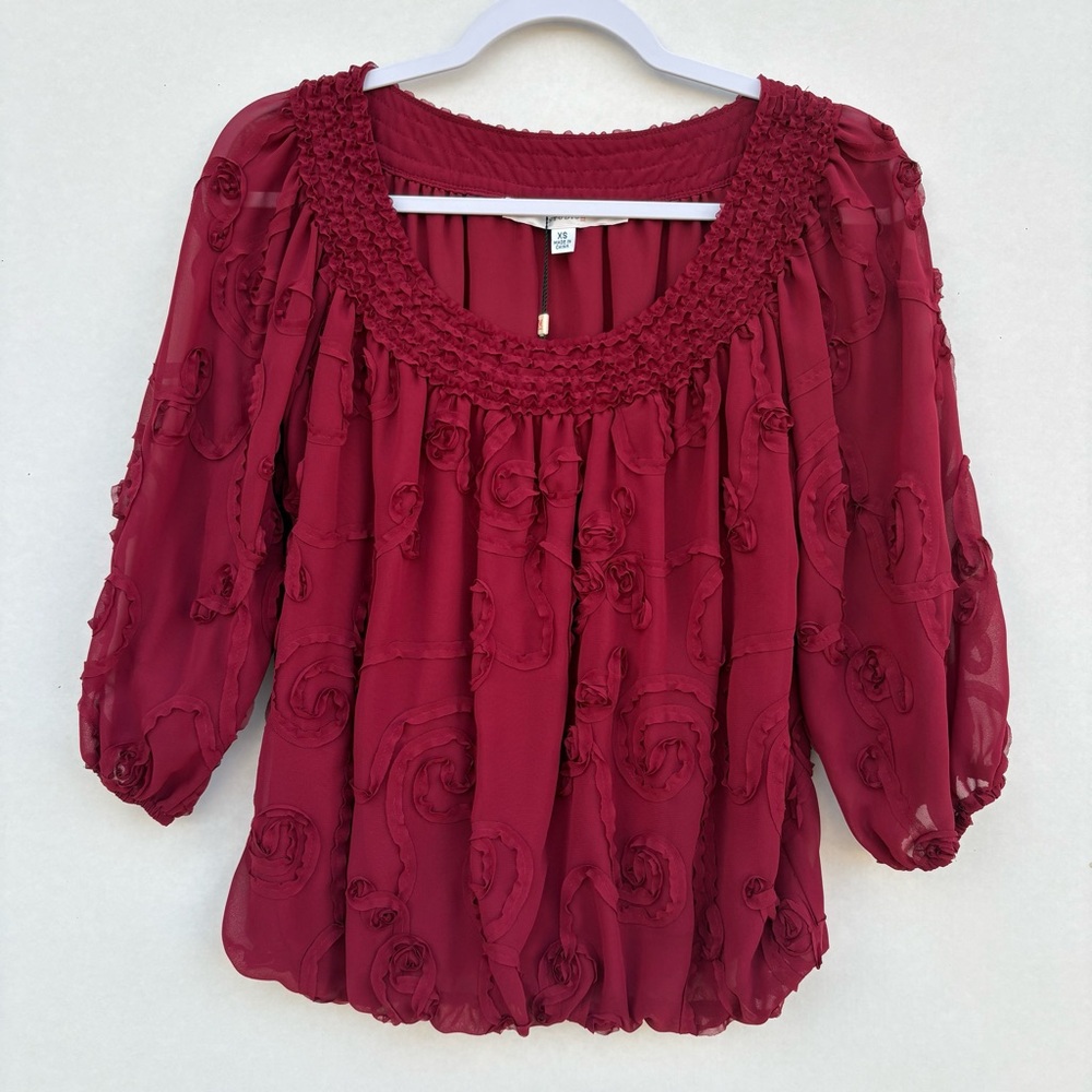 Studio M Garnet Peasant Blouses for Women Size XS